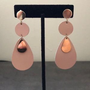 Faux leather drop earrings